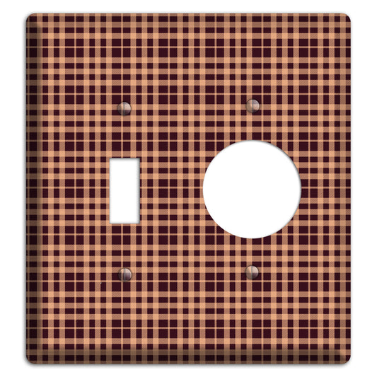 Beige and Black Plaid Toggle / Receptacle Wallplate