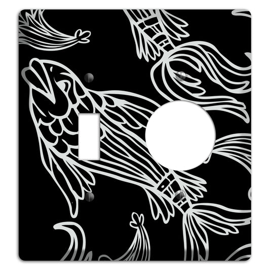 Black and White Koi Toggle / Receptacle Wallplate