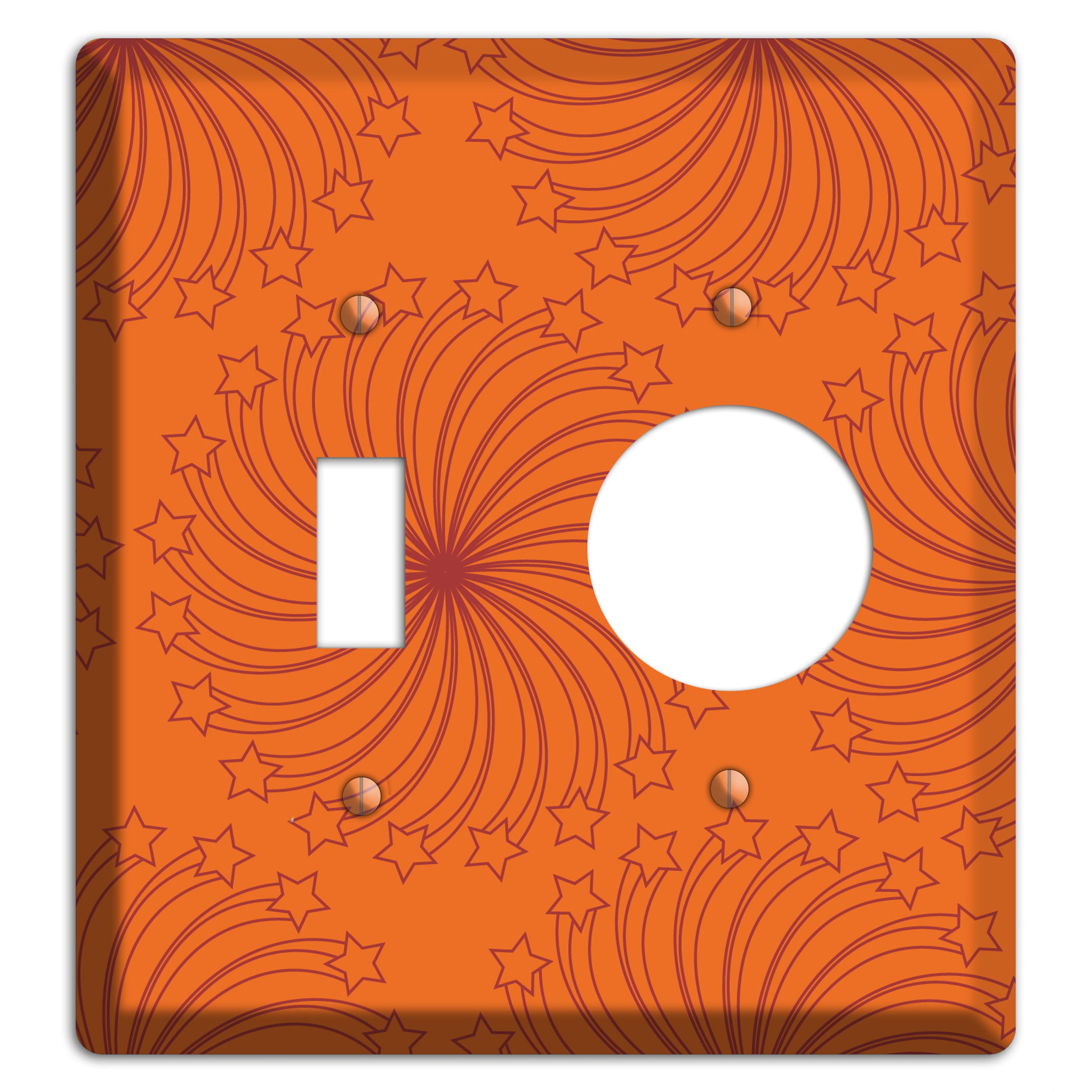 Multi Orange Star Swirl Toggle / Receptacle Wallplate