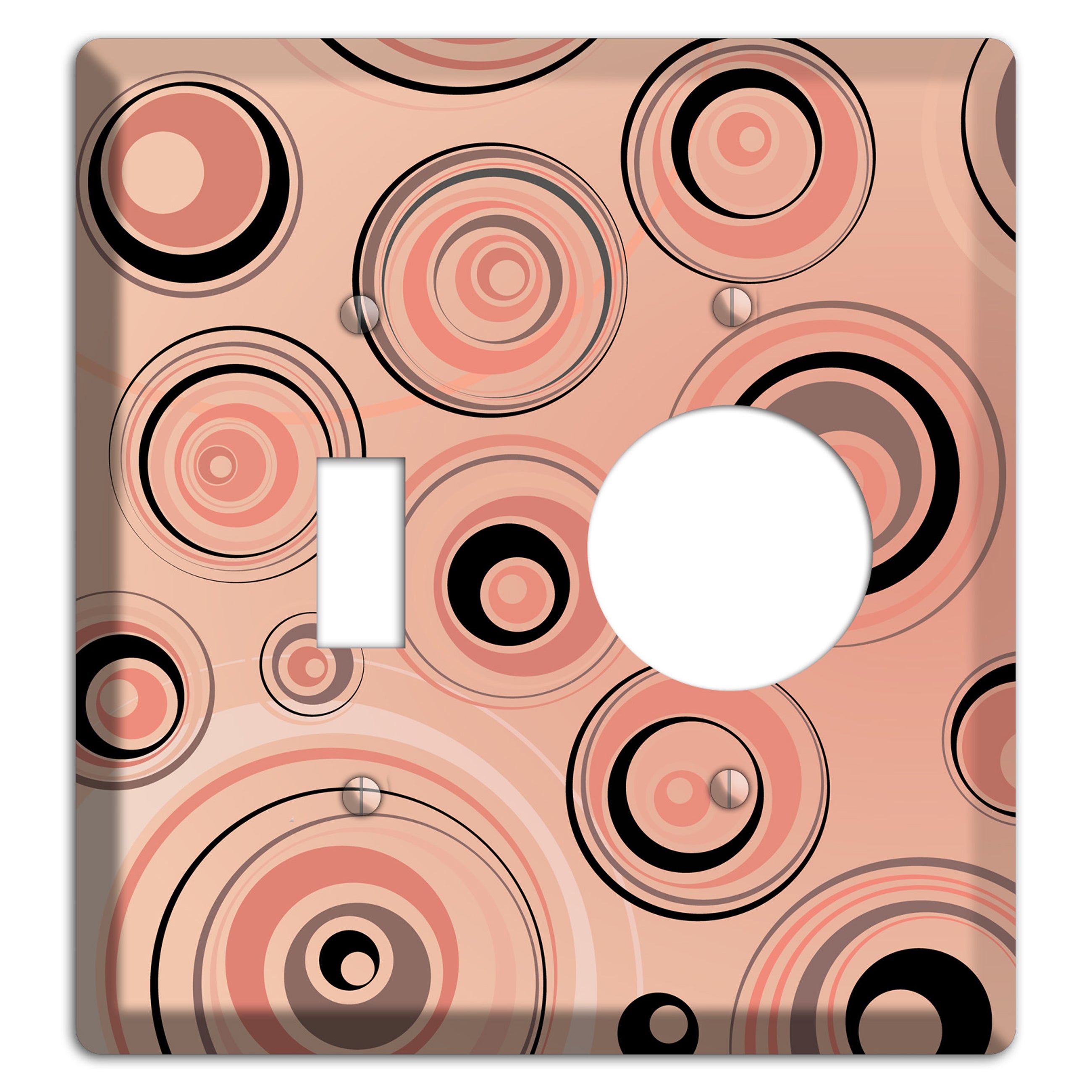 Salmon Circles Toggle / Receptacle Wallplate