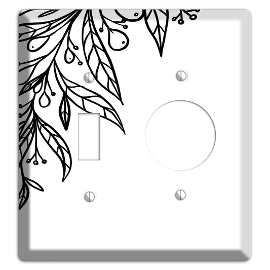 Hand-Drawn Floral 23 Toggle / Receptacle Wallplate