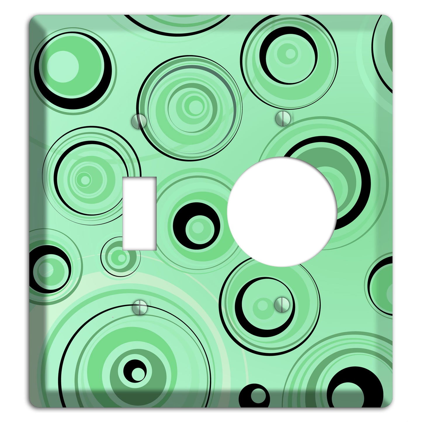Mint Green Circles Toggle / Receptacle Wallplate