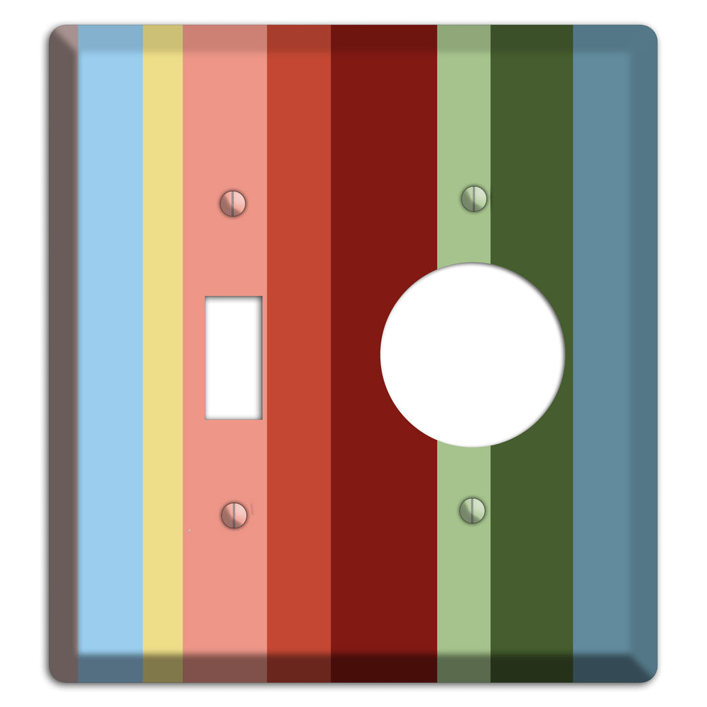 Multi Pastel Vertical Stripe Toggle / Receptacle Wallplate