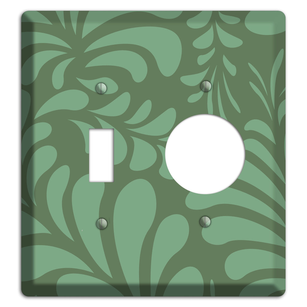 Green Herati Toggle / Receptacle Wallplate