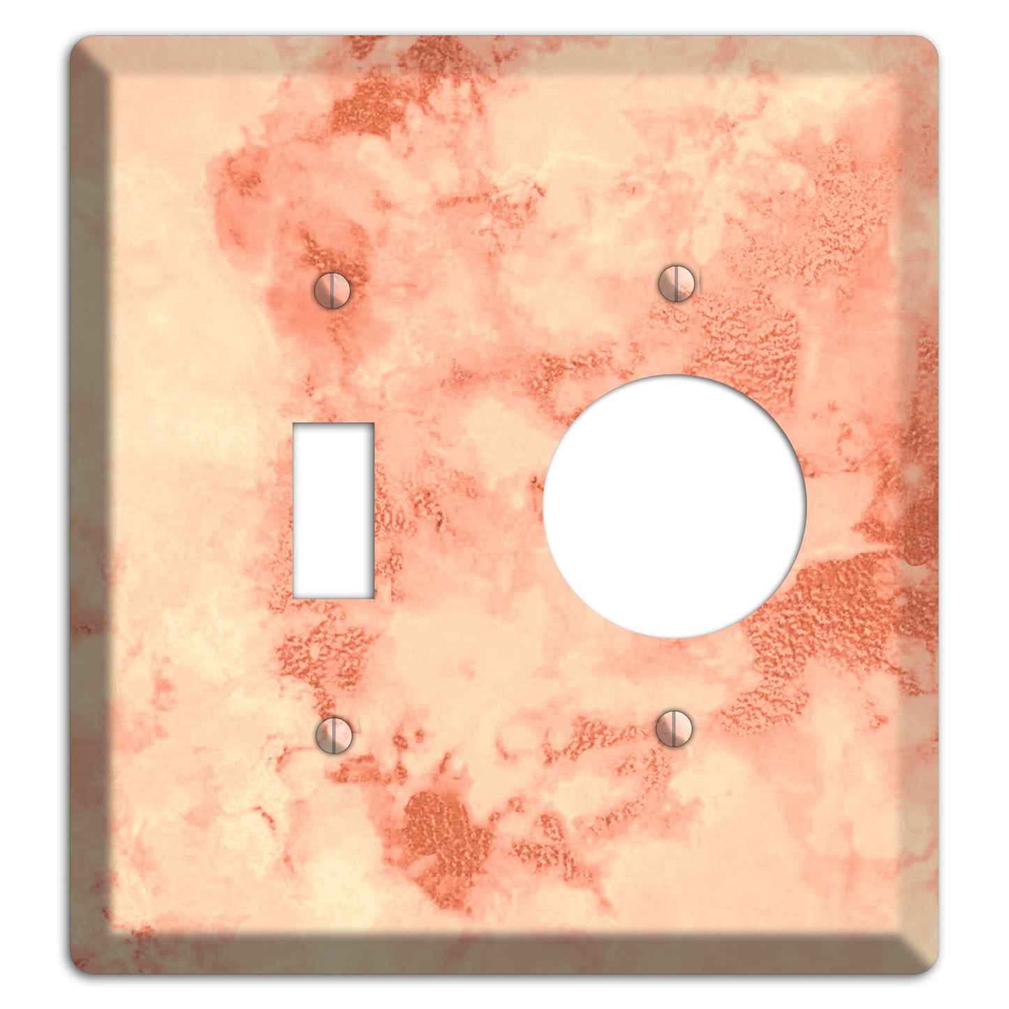 Apricot Peach Marble Toggle / Receptacle Wallplate