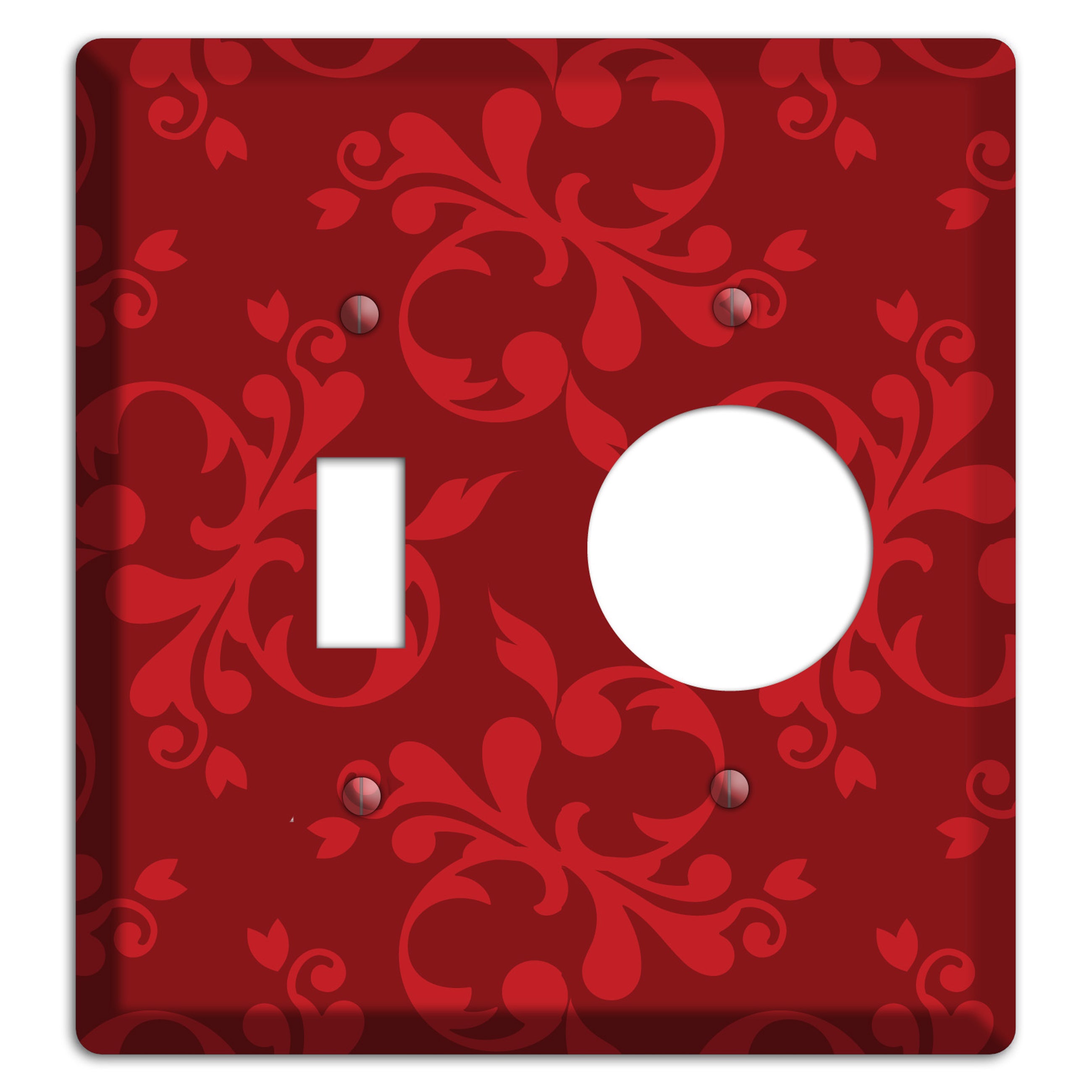 Red Victorian Toile Toggle / Receptacle Wallplate