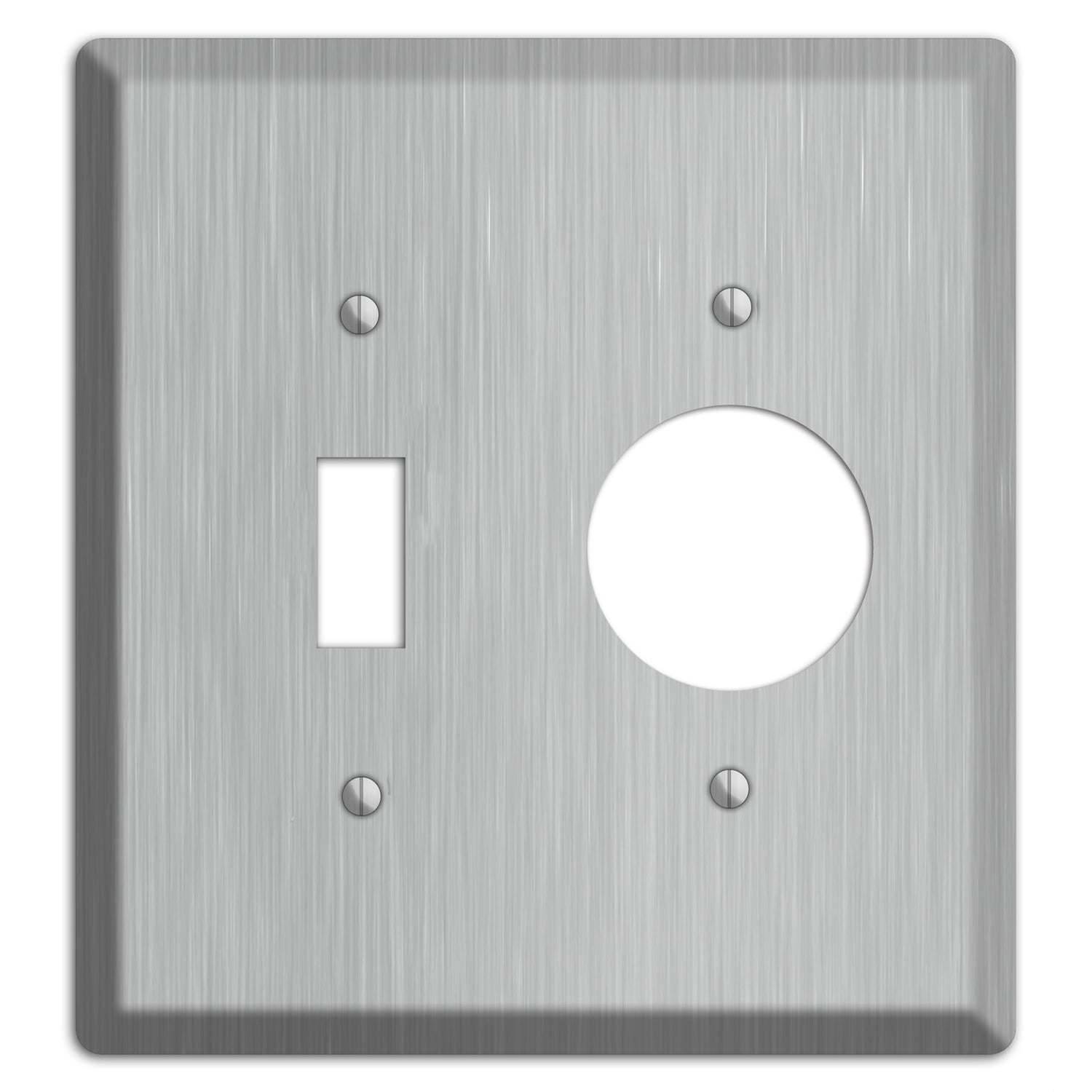 Brushed Stainless Steel Toggle / Receptacle Wallplate