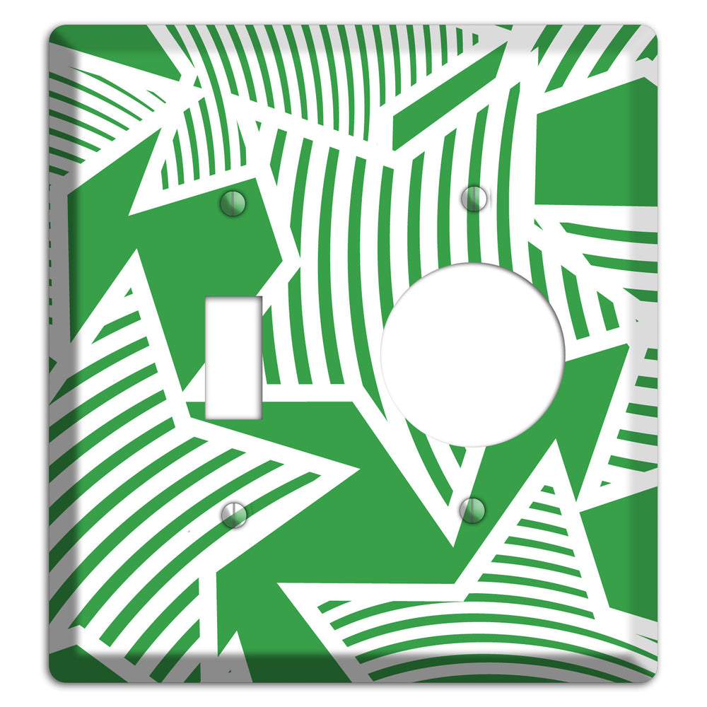 Green with Large White Stars Toggle / Receptacle Wallplate