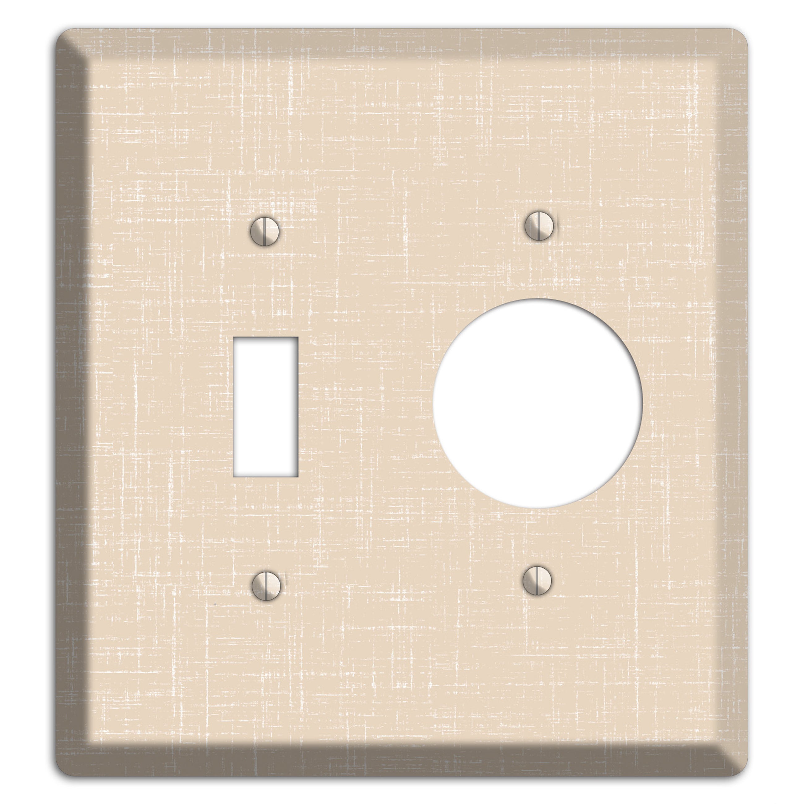 Double Spanish White Neutral Texture Toggle / Receptacle Wallplate