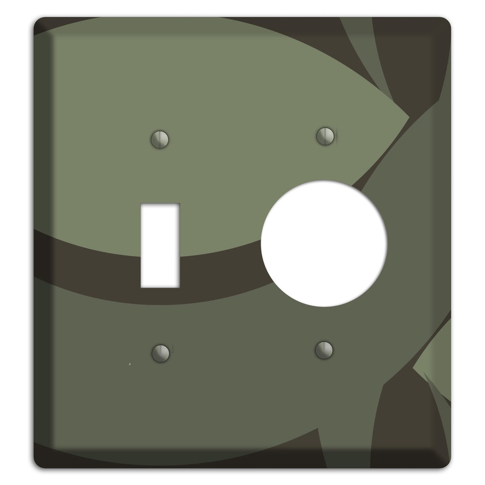 Olive Abstract Toggle / Receptacle Wallplate