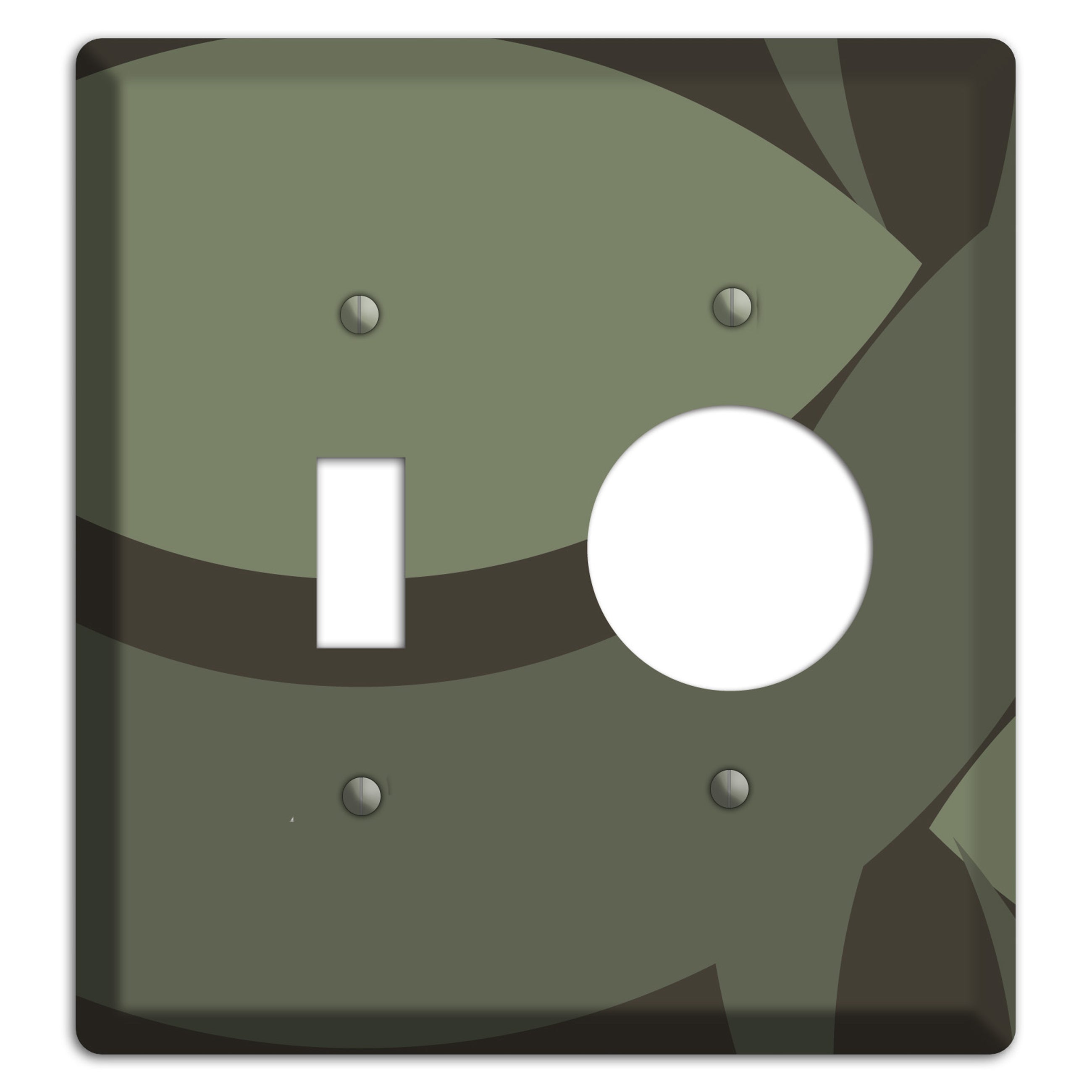 Olive Abstract Toggle / Receptacle Wallplate