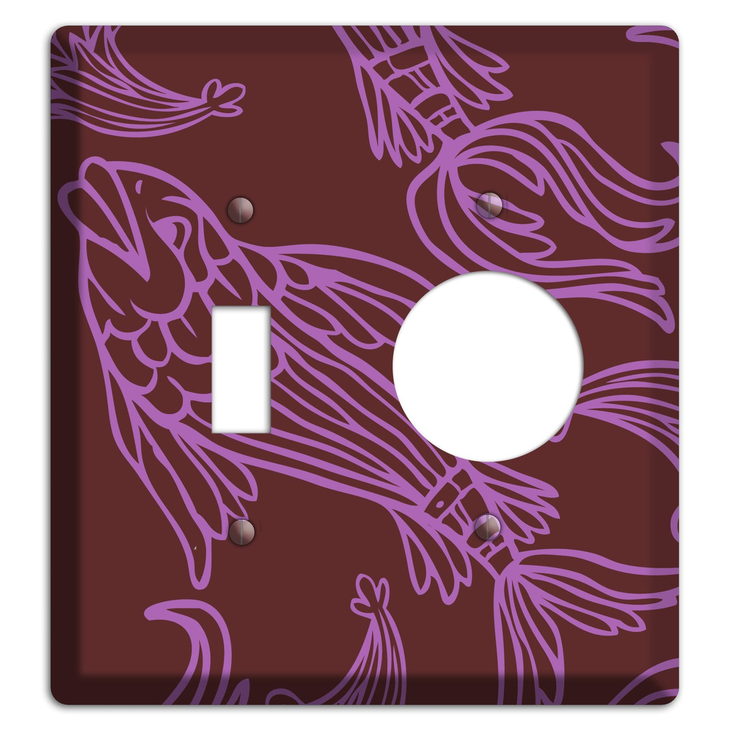 Purple and Pink Koi Toggle / Receptacle Wallplate