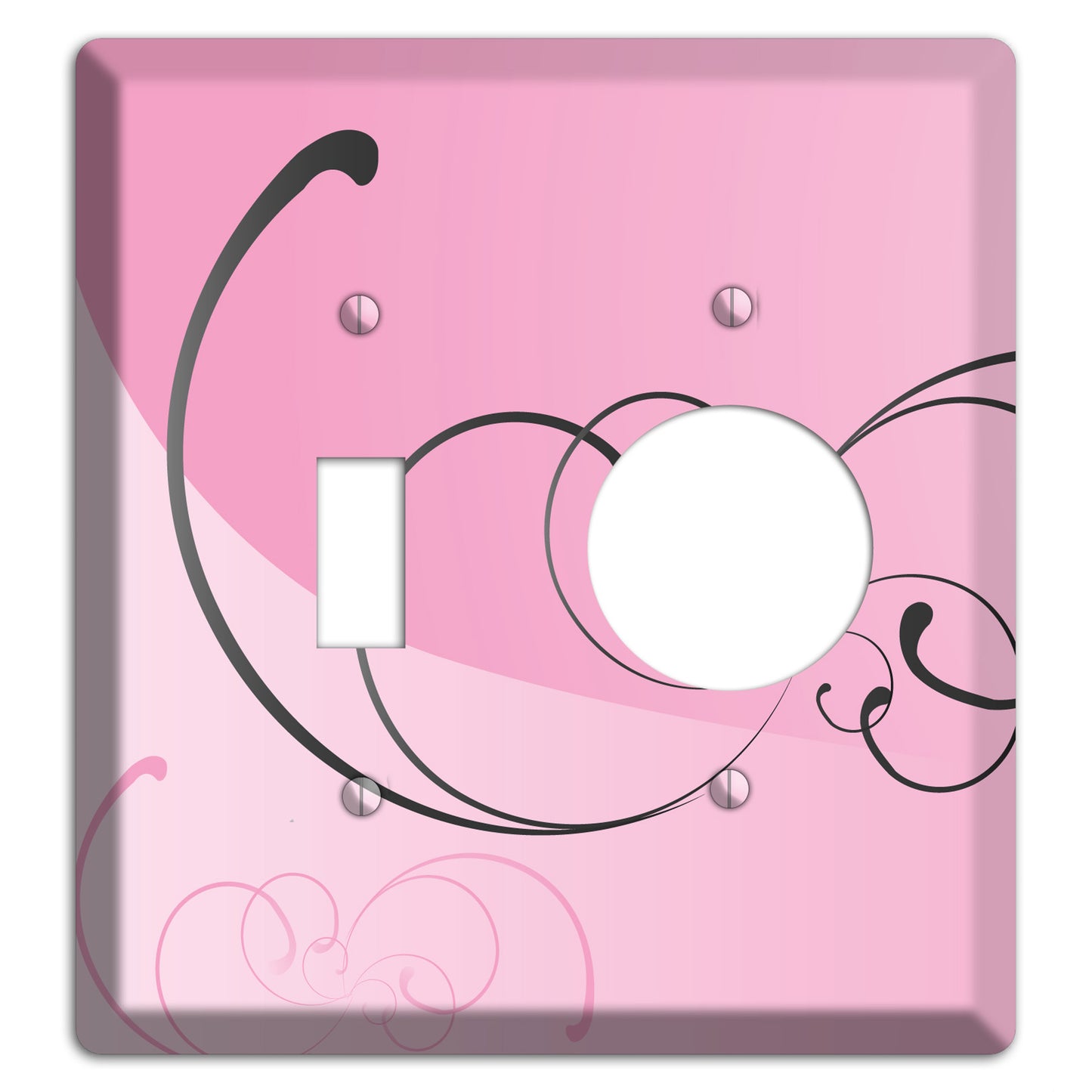 Pink Swoop Toggle / Receptacle Wallplate