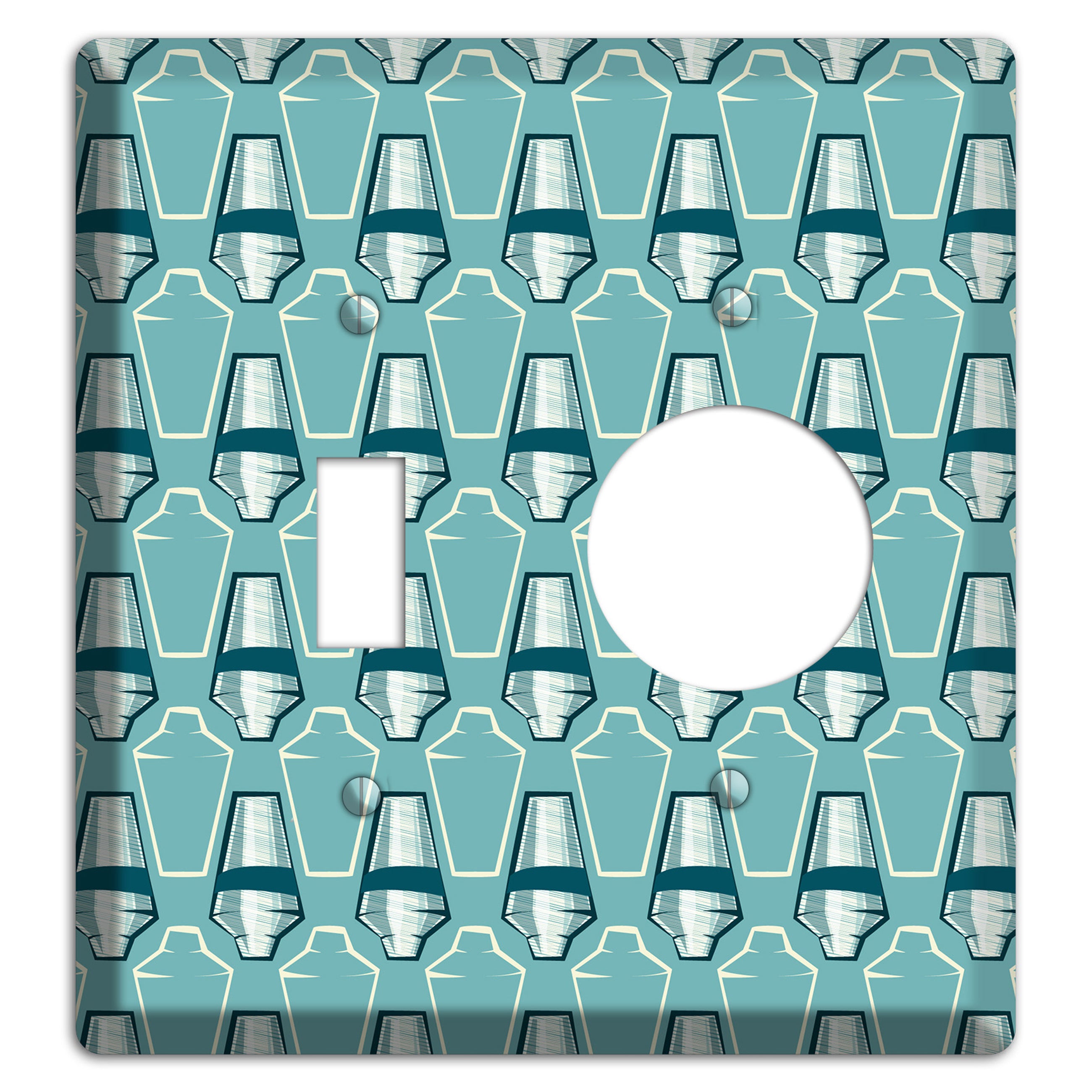 Cocktail Shakers Toggle / Receptacle Wallplate
