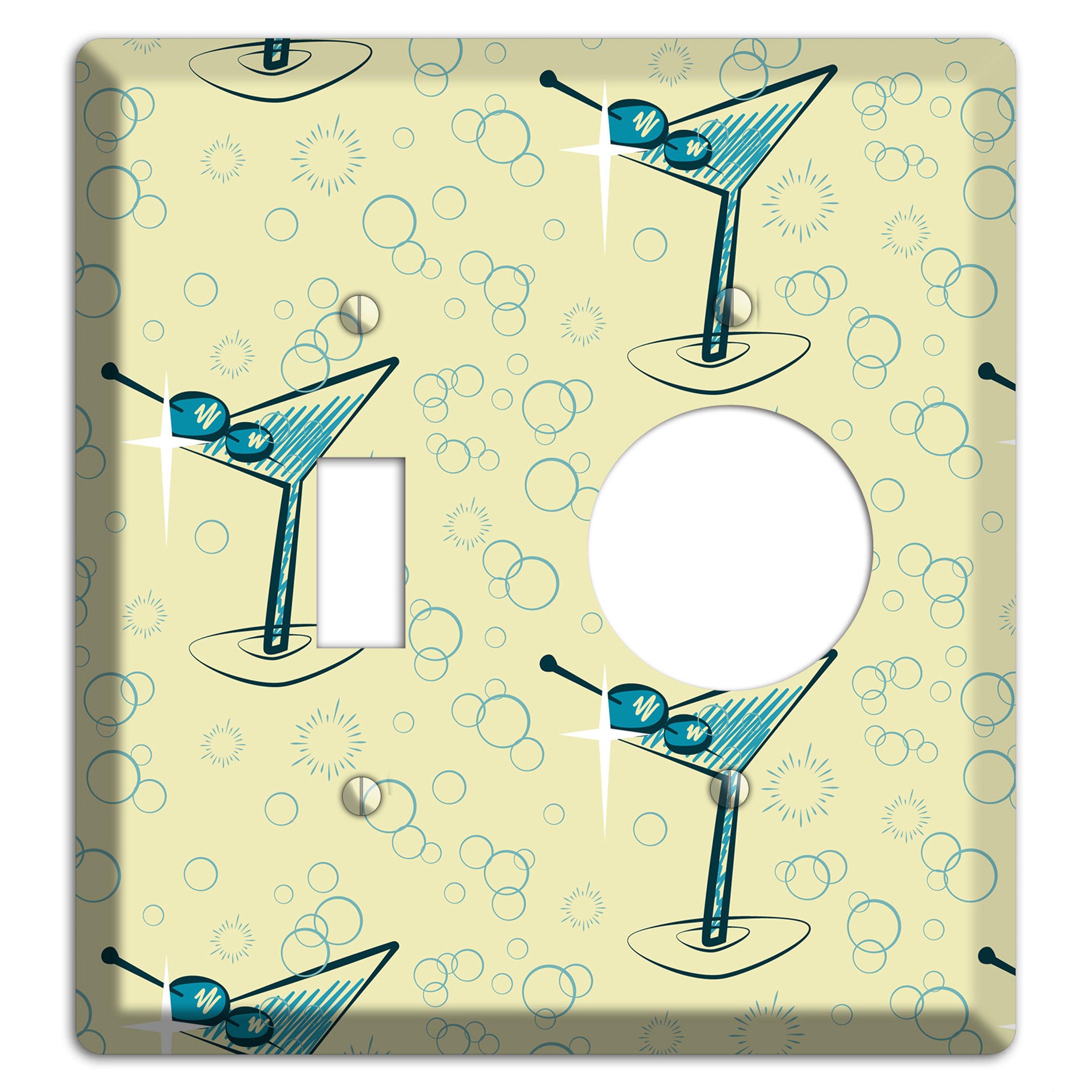 Yellow Martini Toggle / Receptacle Wallplate