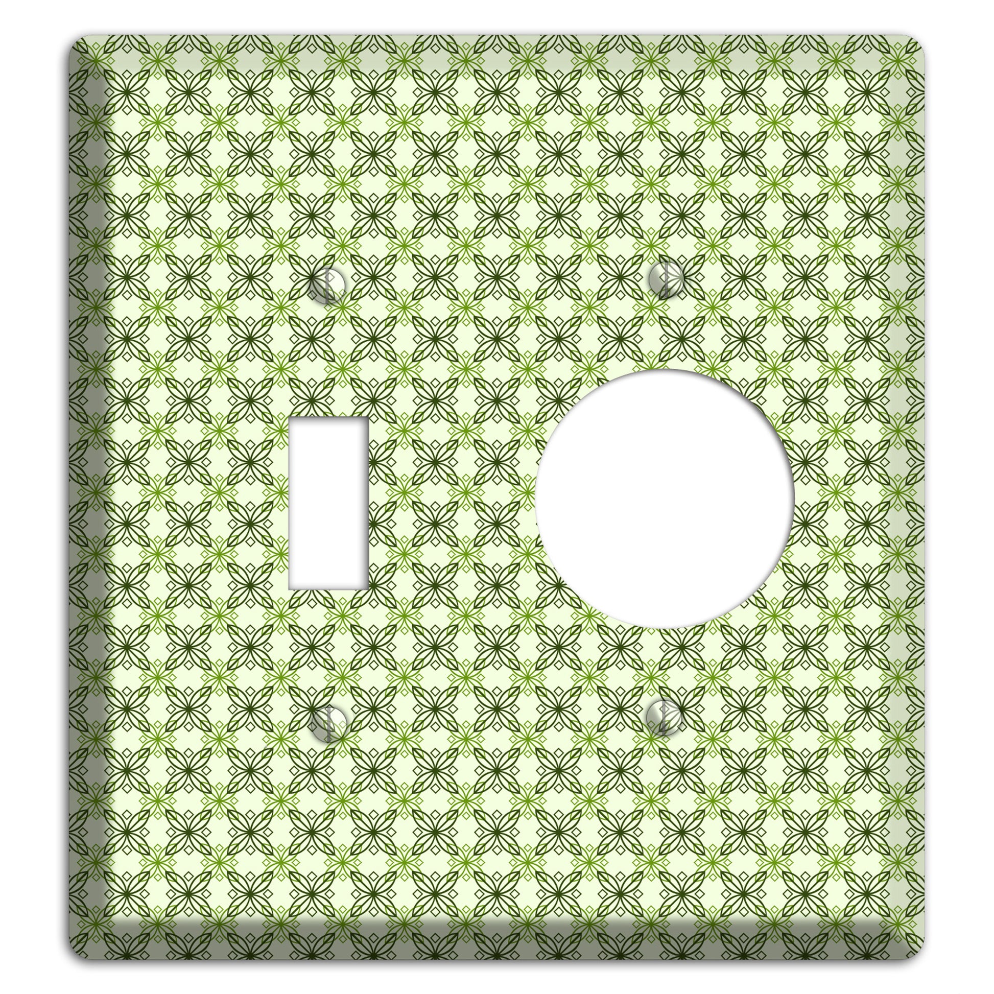 Multi Green Overlain Foulard Toggle / Receptacle Wallplate