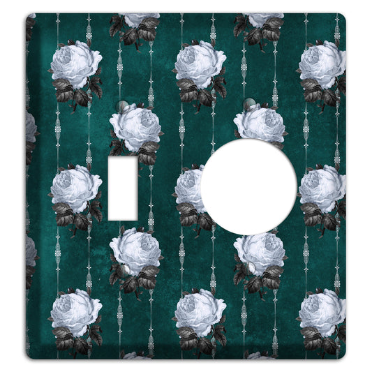 Dramatic Floral Teal Toggle / Receptacle Wallplate
