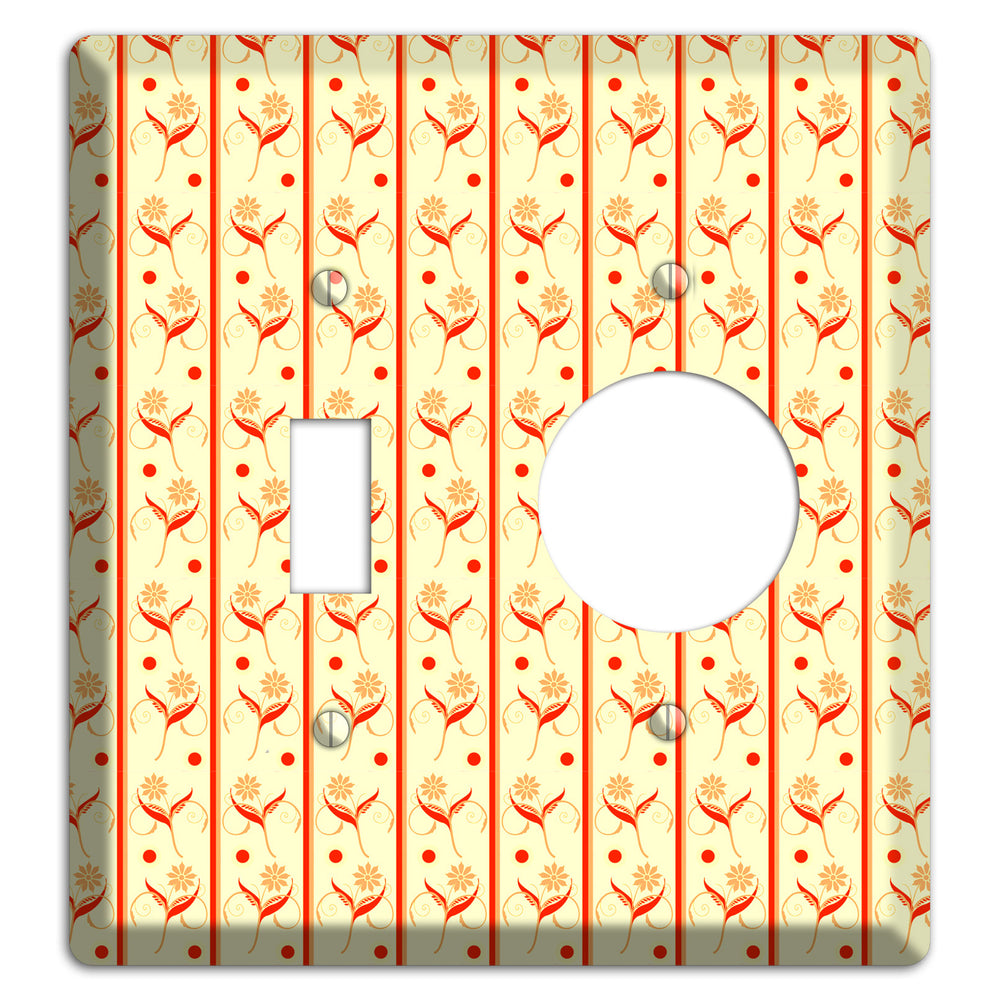 Yellow Floral Pattern Toggle / Receptacle Wallplate