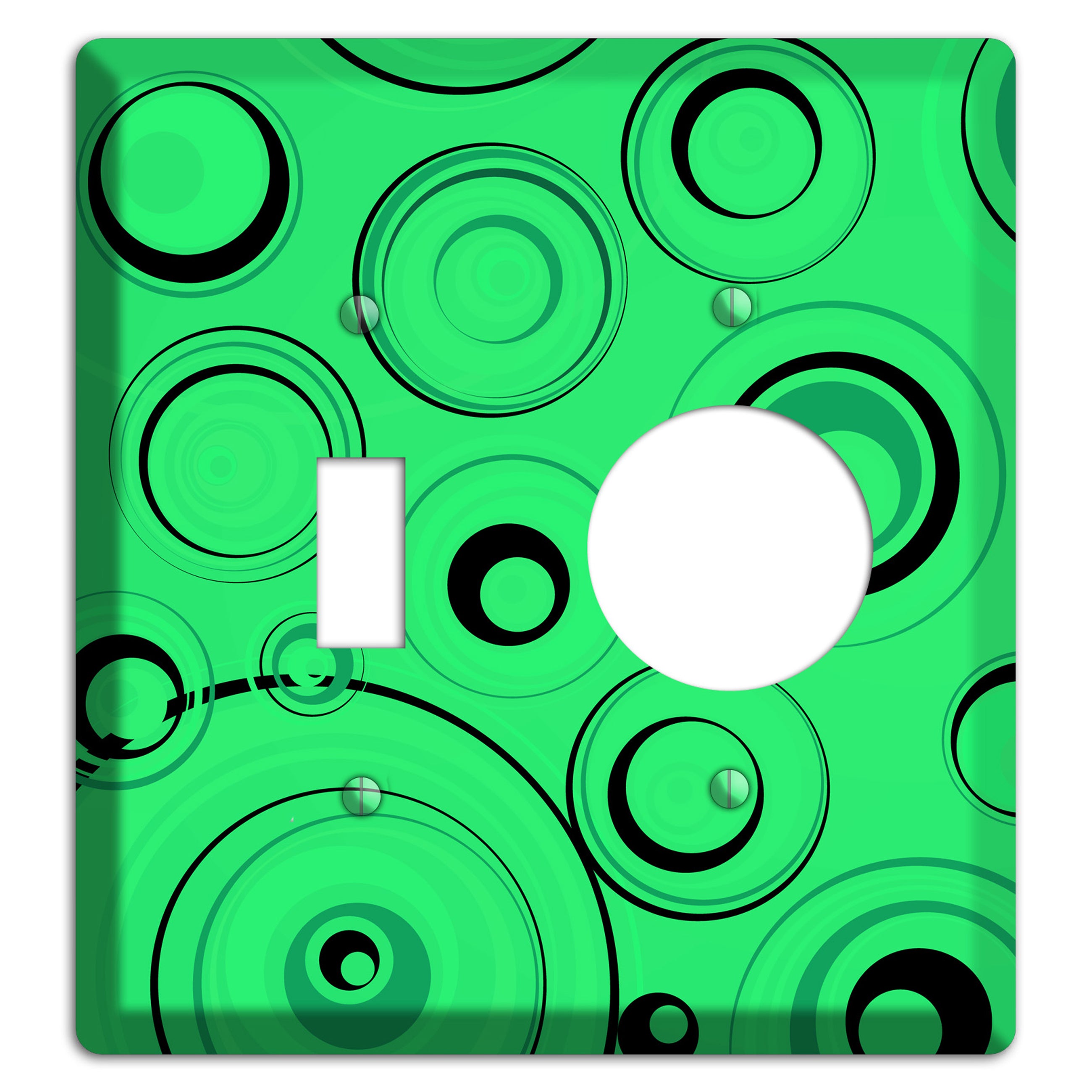 Bright Green Circles Toggle / Receptacle Wallplate