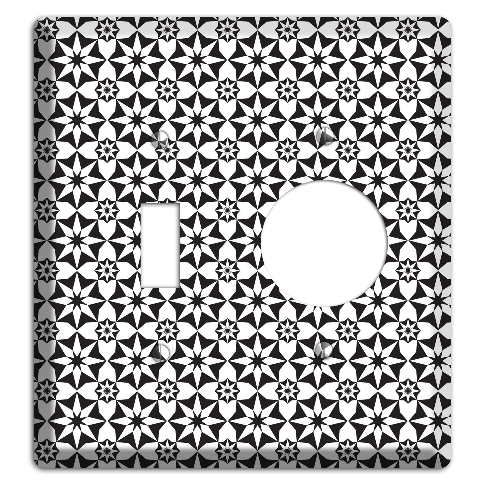 White with Black Foulard 2 Toggle / Receptacle Wallplate