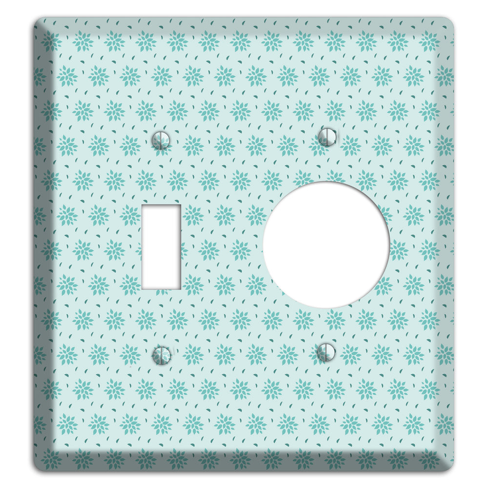Soft Blue Calico Toggle / Receptacle Wallplate
