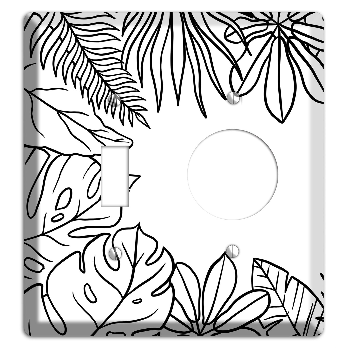 Hand-Drawn Leaves 3 Toggle / Receptacle Wallplate