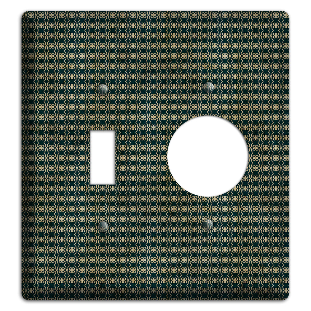 Dark Green Grunge Tiny Tiled Tapestry 2 Toggle / Receptacle Wallplate