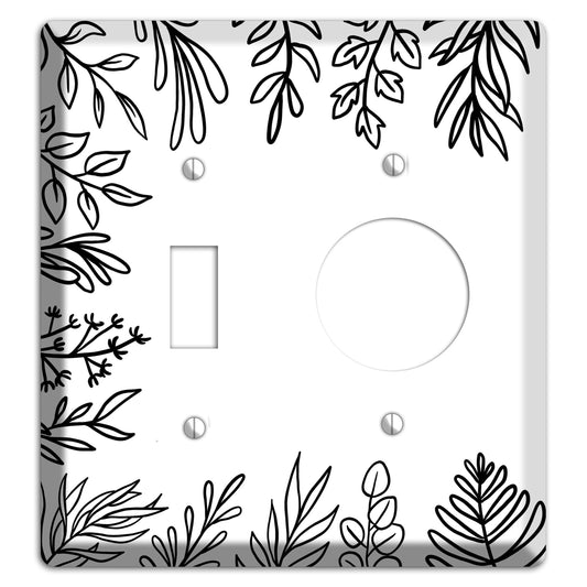 Hand-Drawn Floral 39 Toggle / Receptacle Wallplate