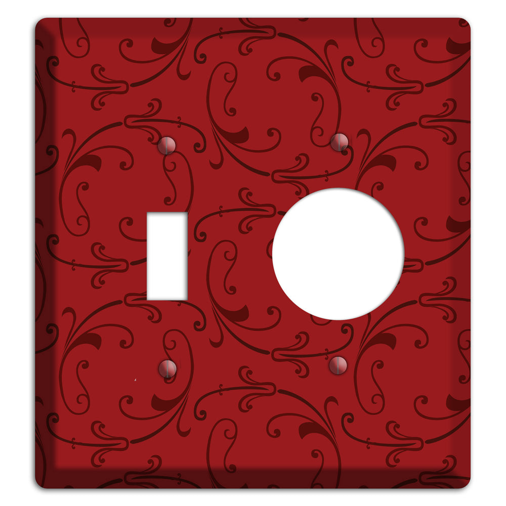 Red Victorian Sprig Toggle / Receptacle Wallplate