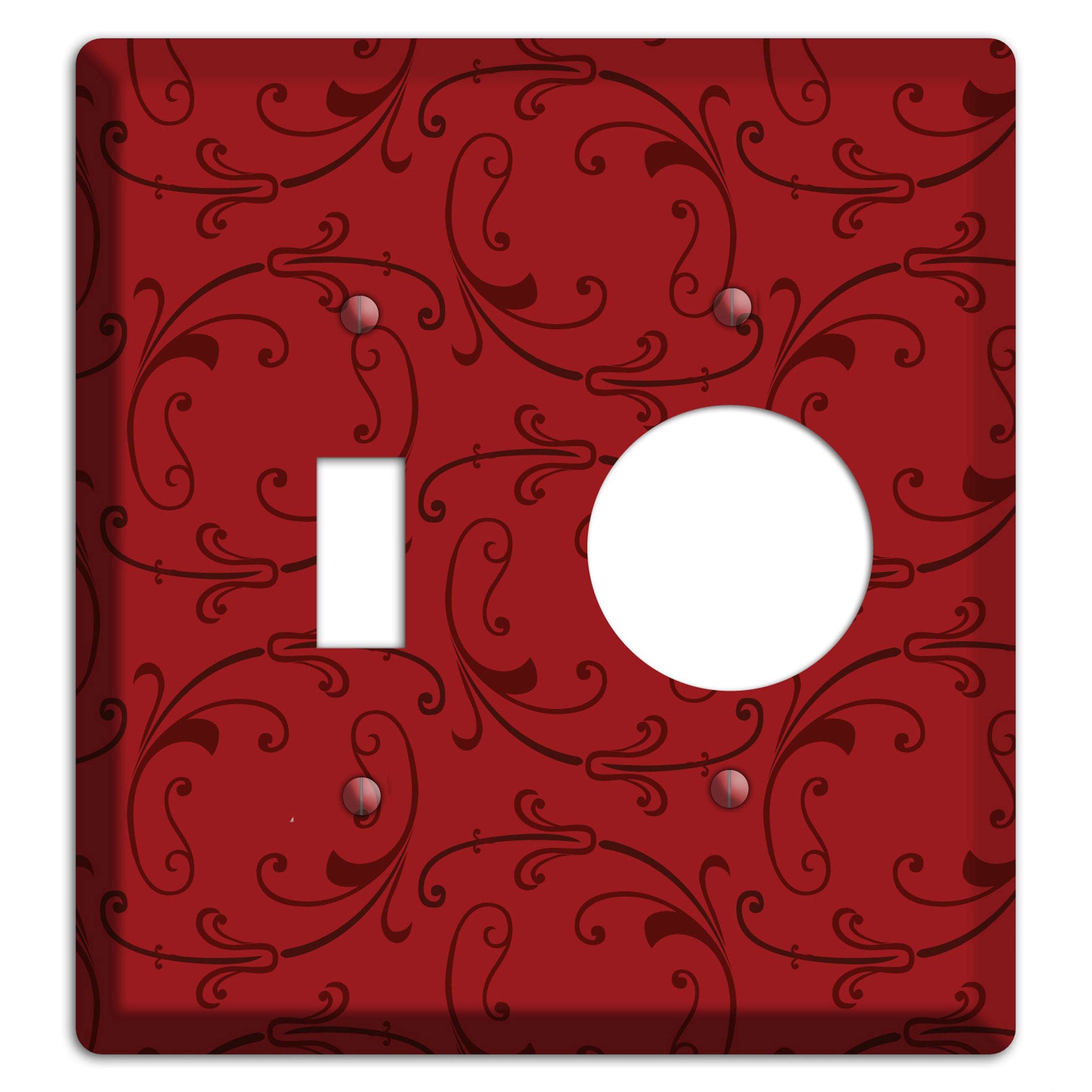 Red Victorian Sprig Toggle / Receptacle Wallplate