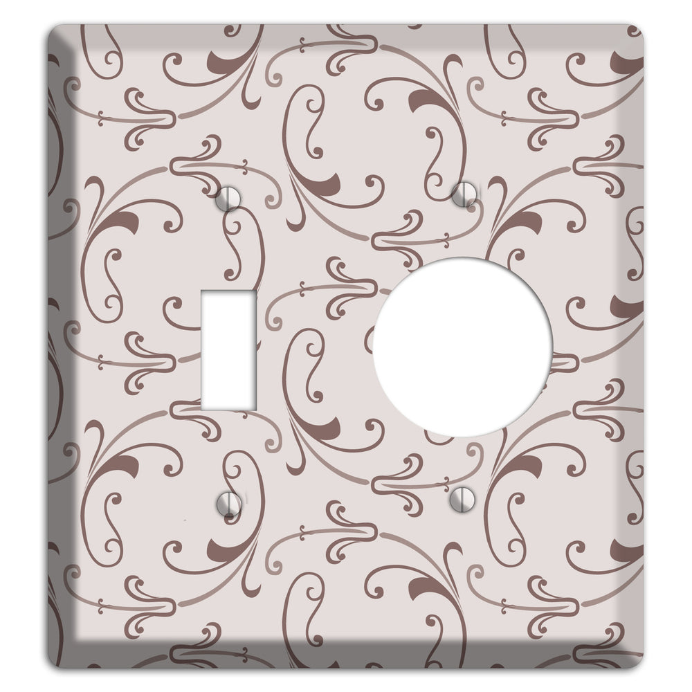 Mauve Victorian Sprig Toggle / Receptacle Wallplate