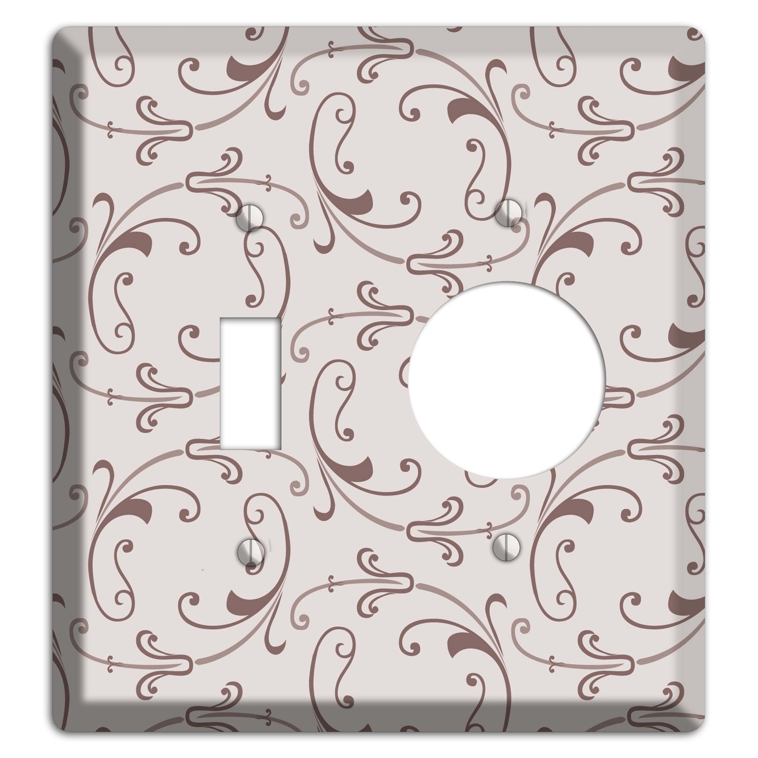 Mauve Victorian Sprig Toggle / Receptacle Wallplate