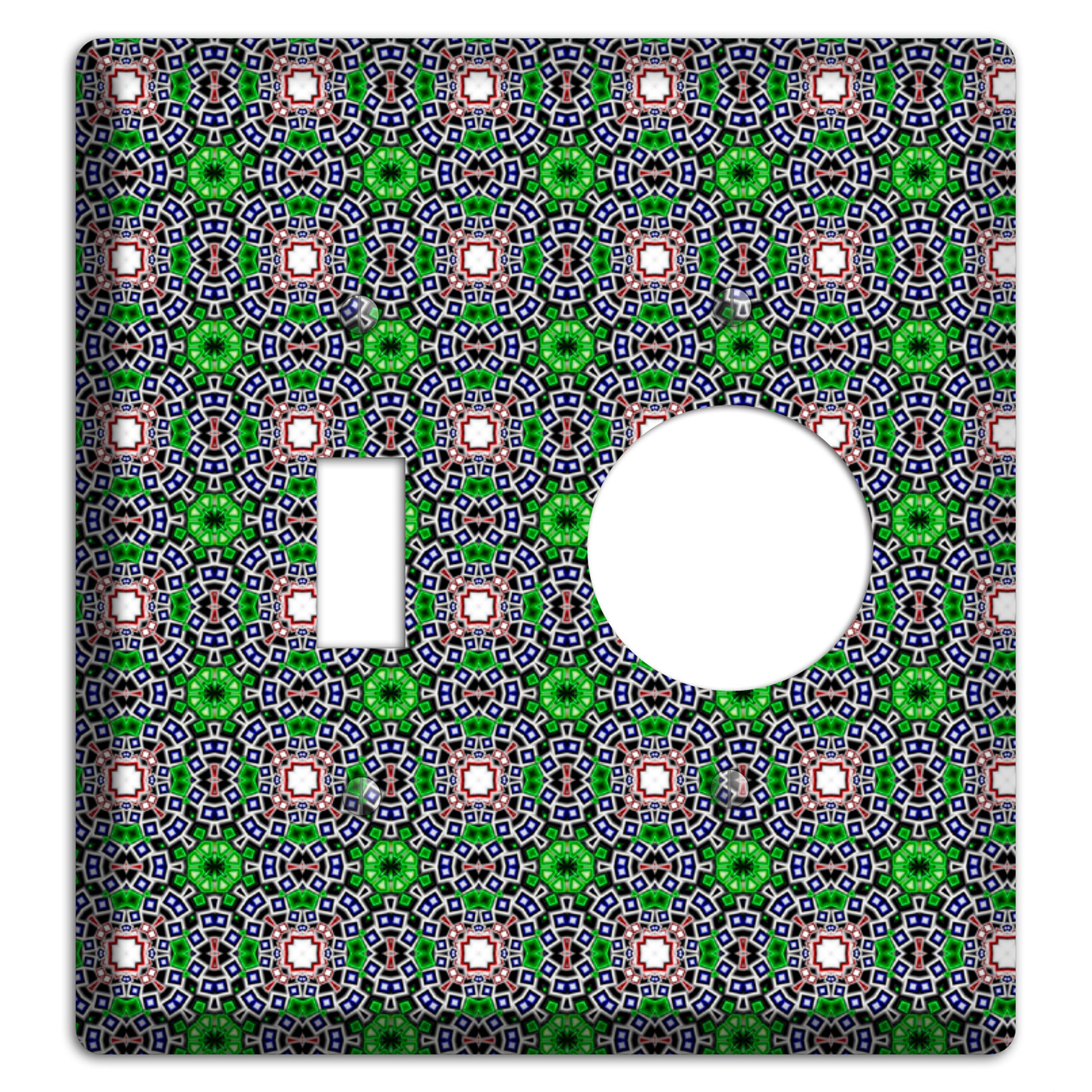 Green Foulard 4 Toggle / Receptacle Wallplate