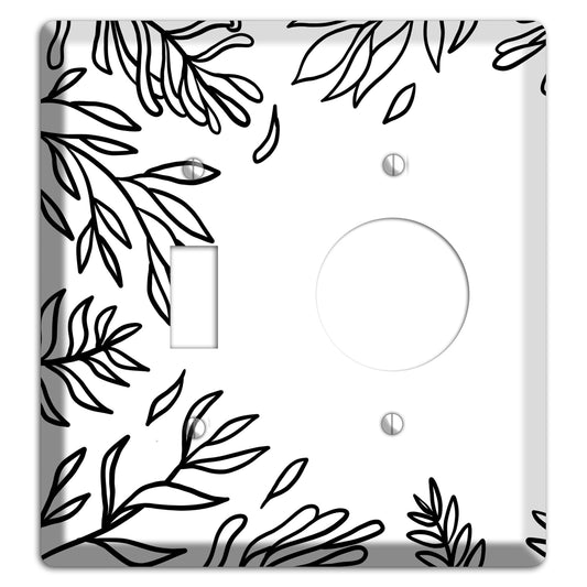 Hand-Drawn Leaves 8 Toggle / Receptacle Wallplate