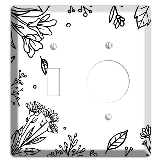 Hand-Drawn Floral 30 Toggle / Receptacle Wallplate