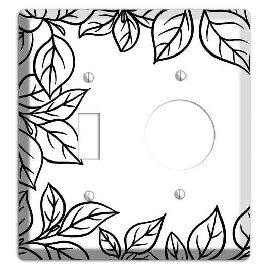 Hand-Drawn Leaves 7 Toggle / Receptacle Wallplate