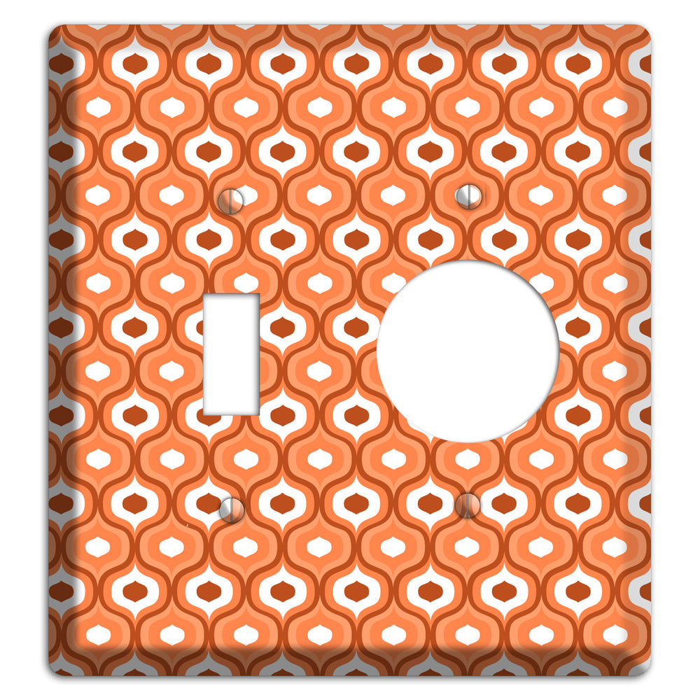 Orange and Red Double Scallop Toggle / Receptacle Wallplate