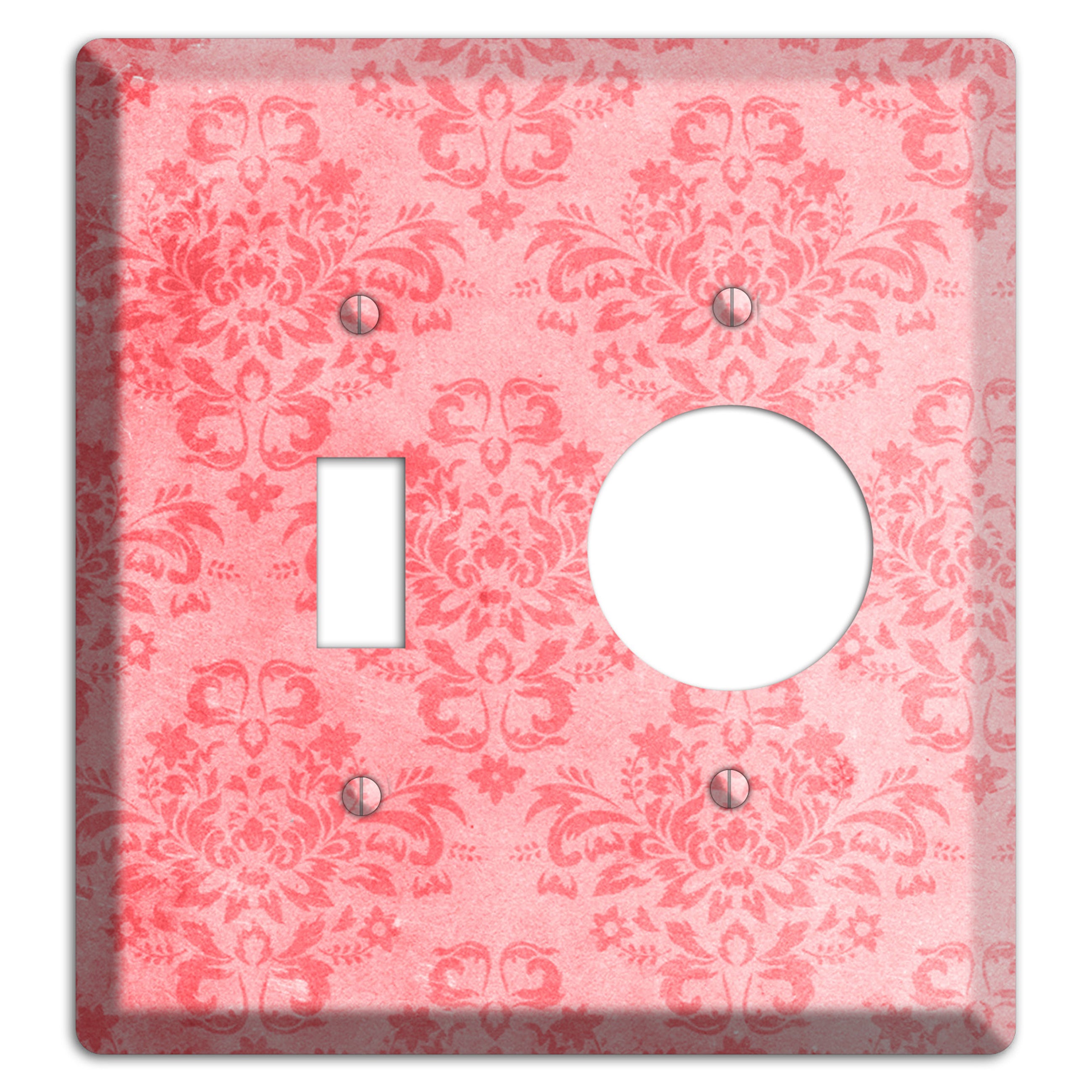 Rose Bud Soft Coral Toggle / Receptacle Wallplate