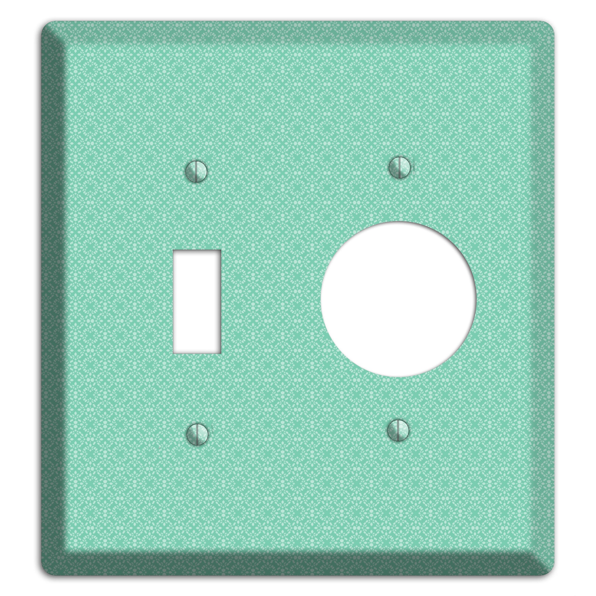 Aqua Calico Cartouche Toggle / Receptacle Wallplate