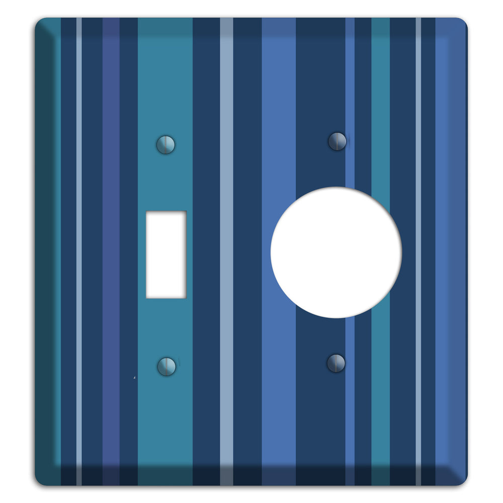 Multi Blue Vertical Stripes Toggle / Receptacle Wallplate