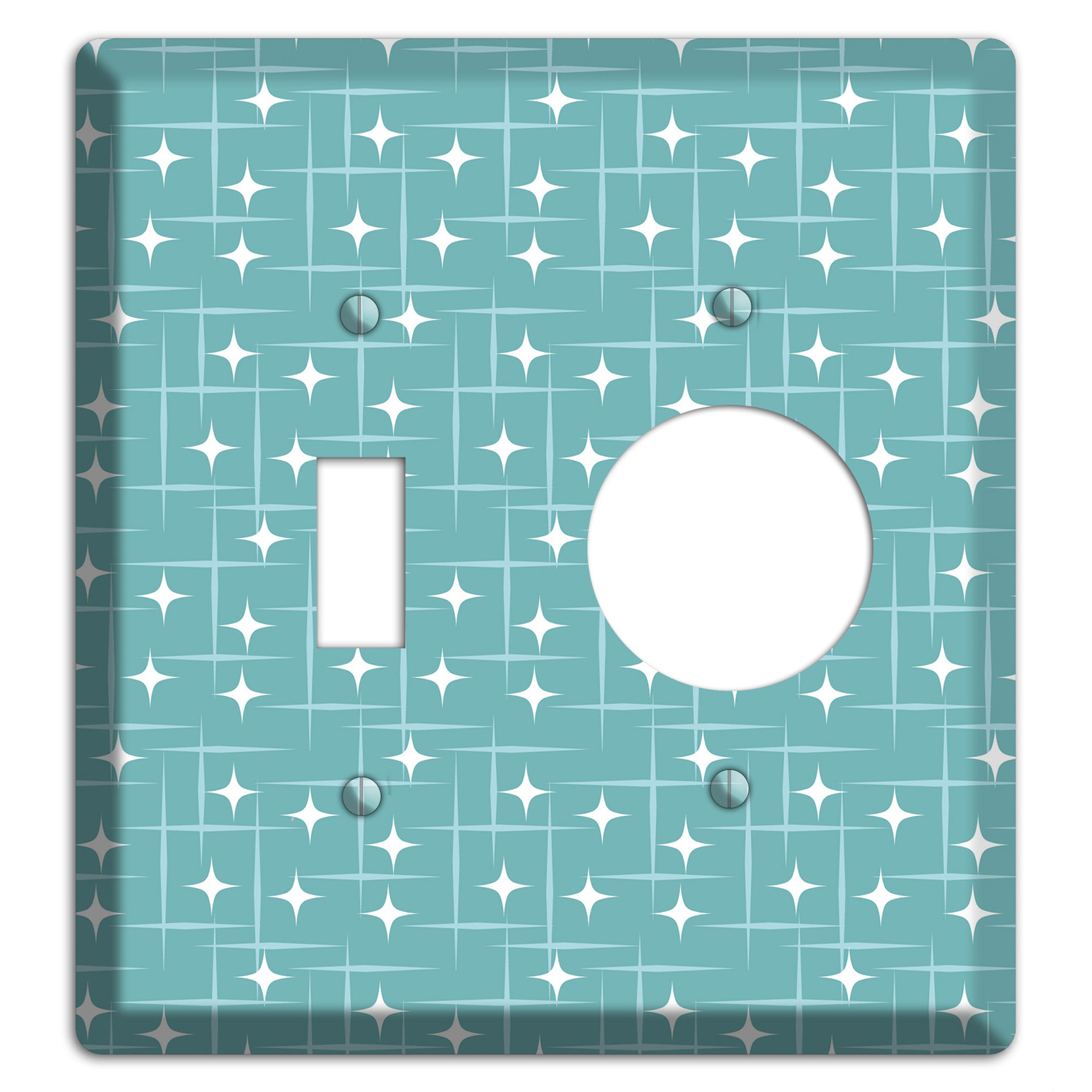 Blue Star Burst Toggle / Receptacle Wallplate