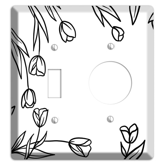 Hand-Drawn Floral 31 Toggle / Receptacle Wallplate