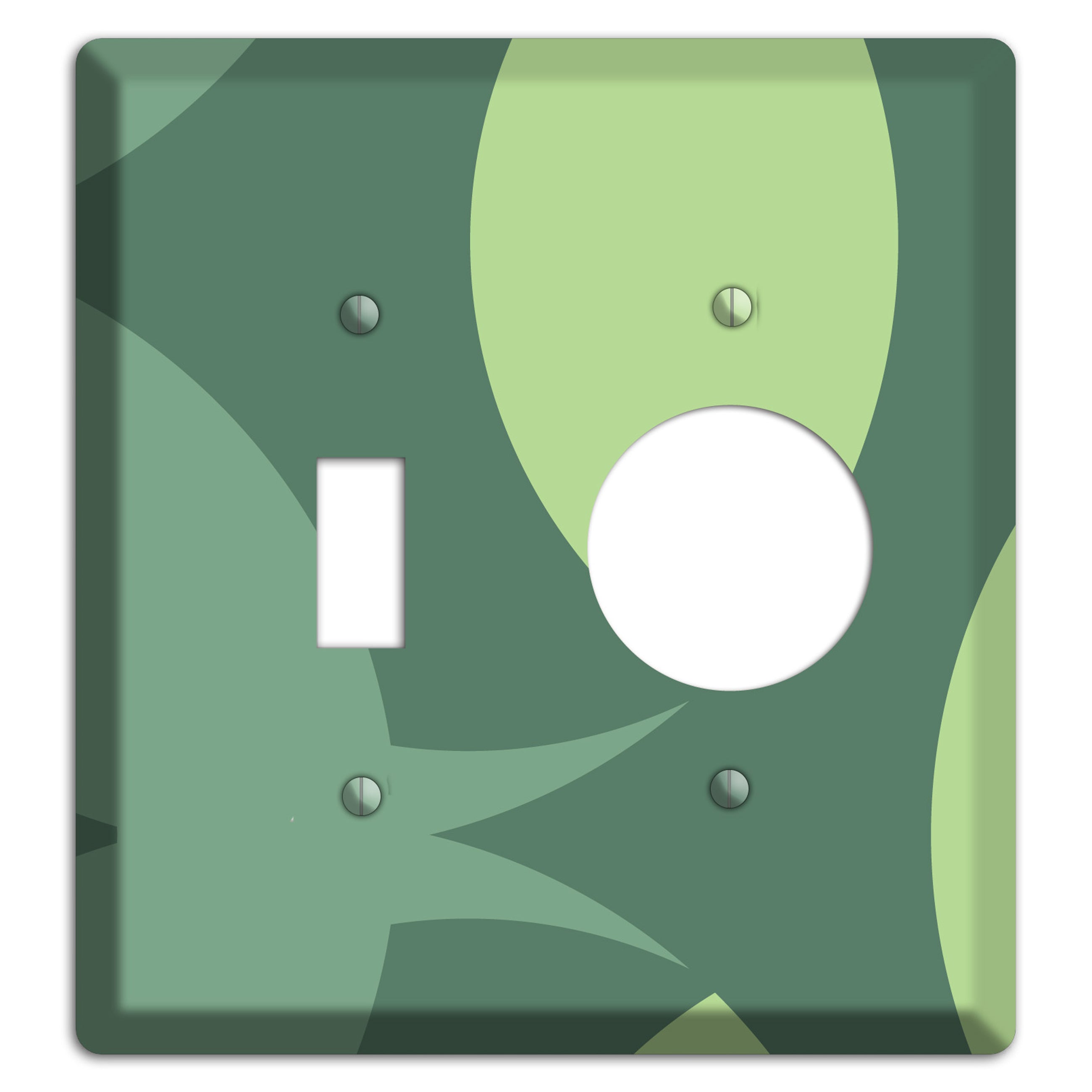 Green Abstract Toggle / Receptacle Wallplate