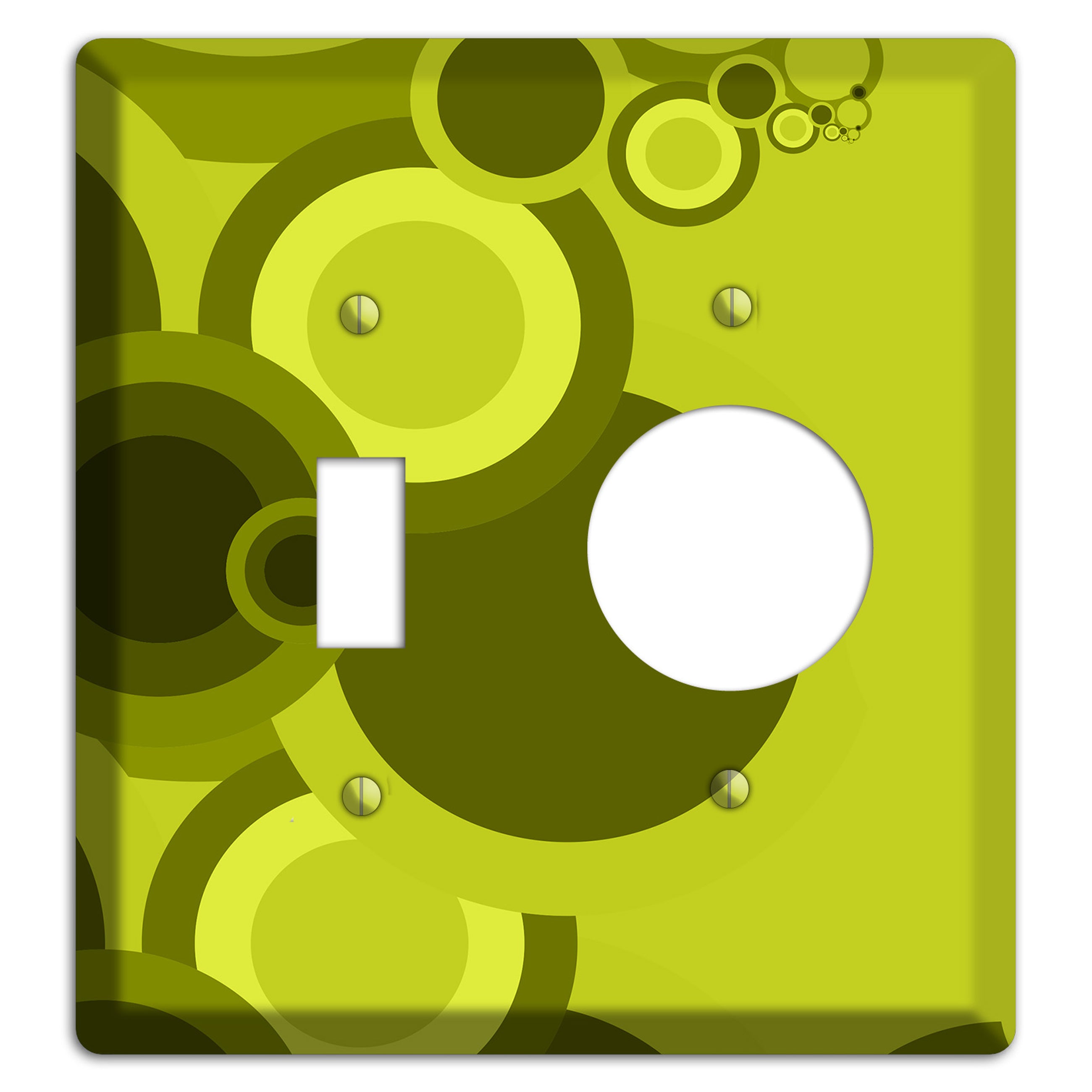Green Circles Toggle / Receptacle Wallplate