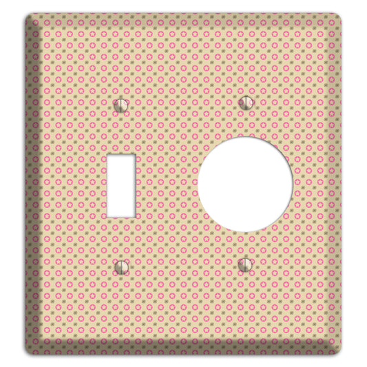 Beige with Pink Stars Toggle / Receptacle Wallplate