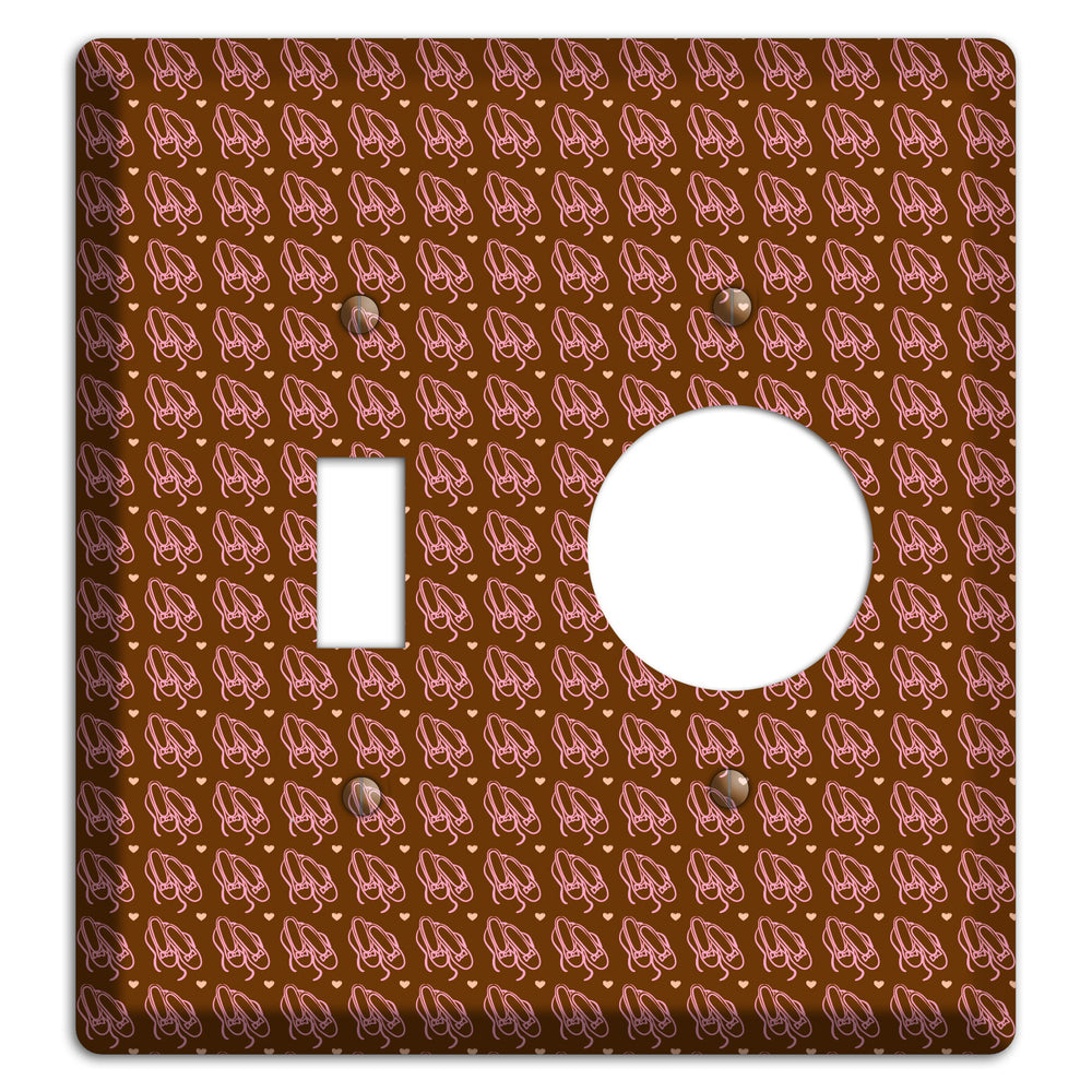 Brown with Pink Ballet Slippers Toggle / Receptacle Wallplate