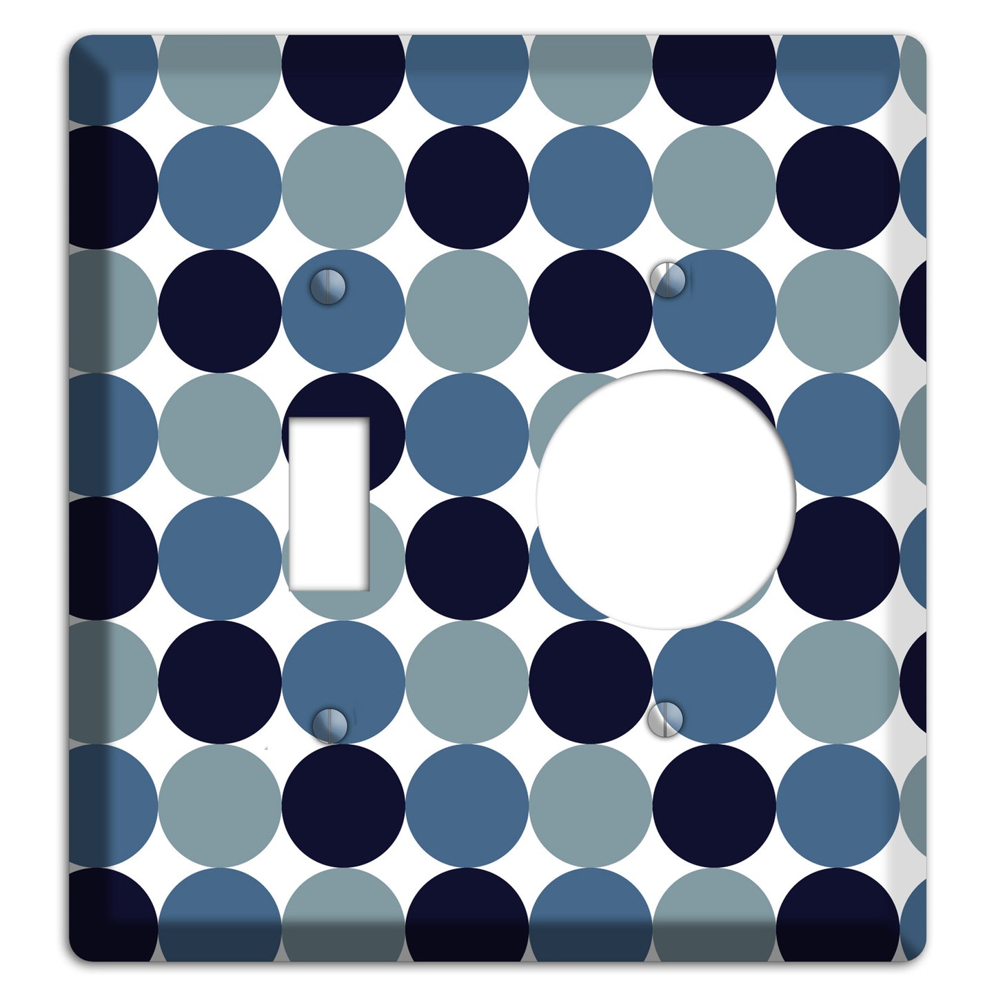 Multi Dusty Blue Tiled Dots Toggle / Receptacle Wallplate