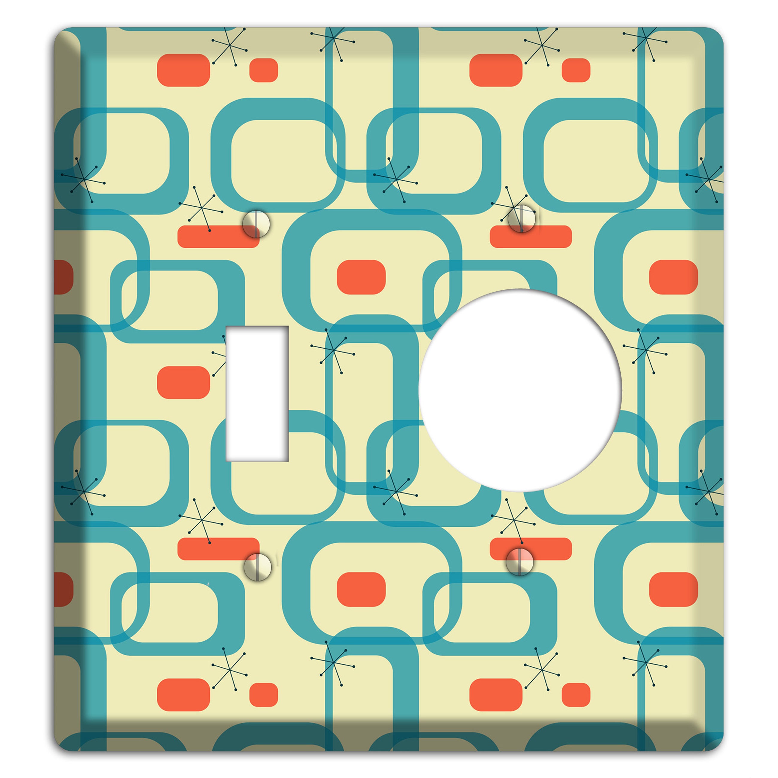 Blue and Yellow Oval Toggle / Receptacle Wallplate