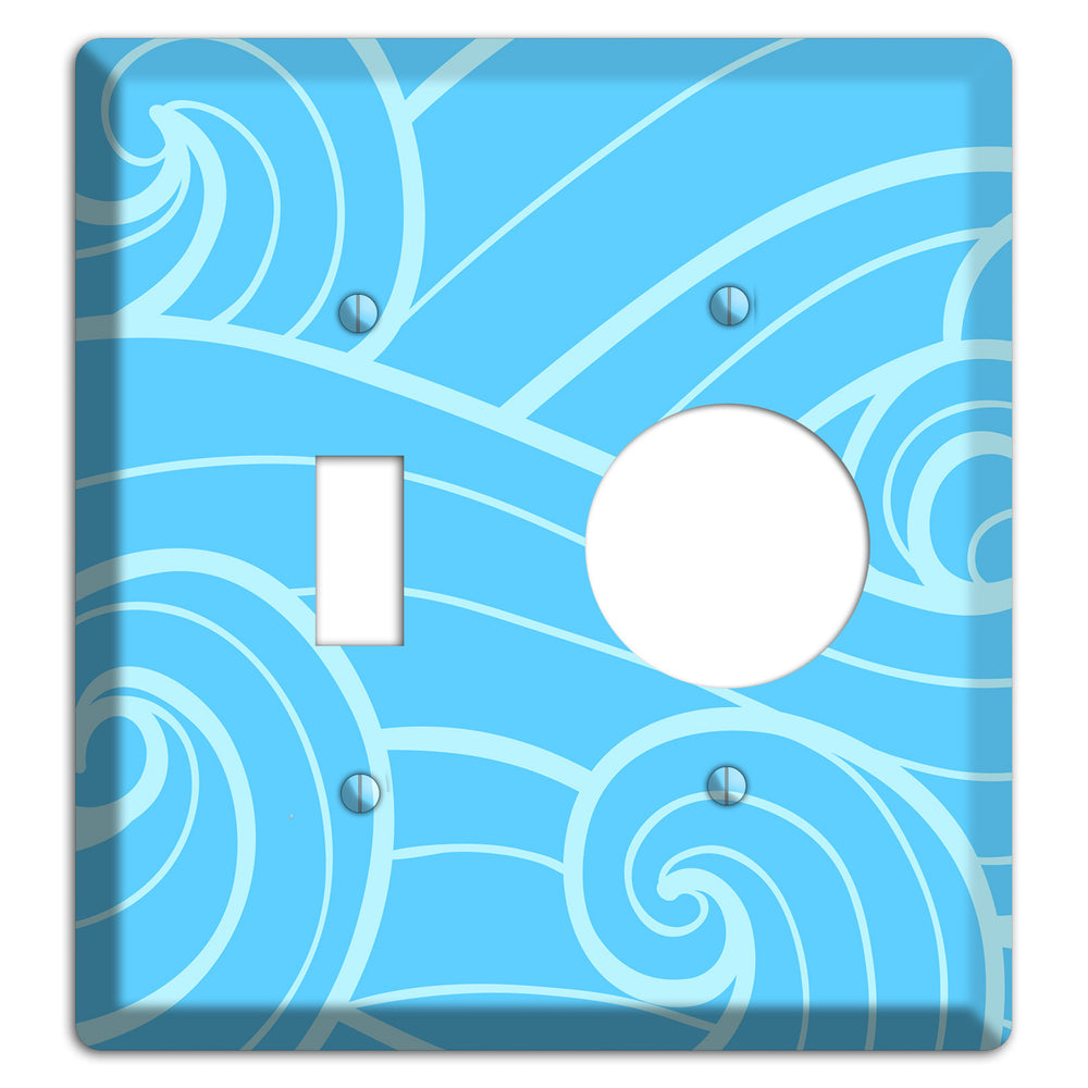 Abstract Curl Blue Toggle / Receptacle Wallplate