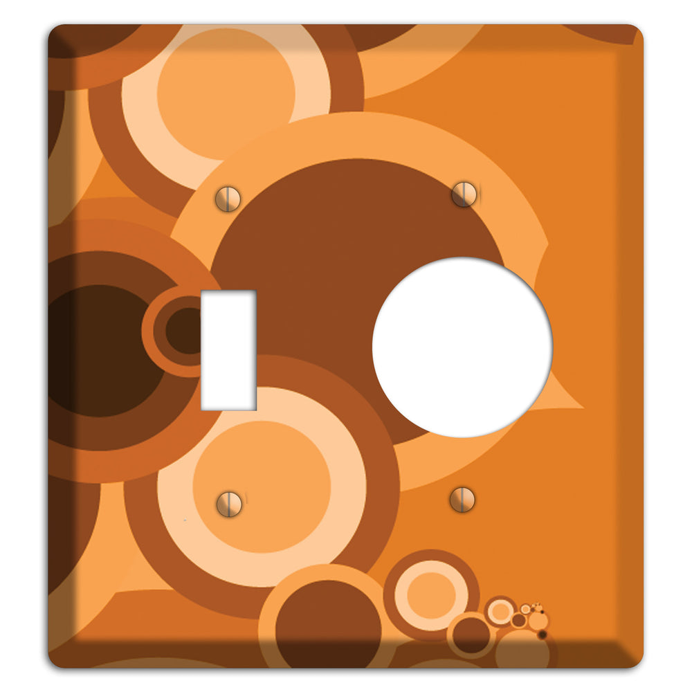 Burnt Orange Circles Toggle / Receptacle Wallplate